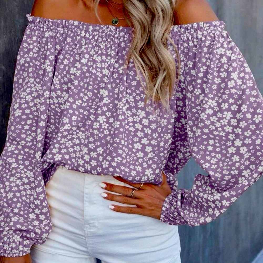 Lavender off the shoulder top